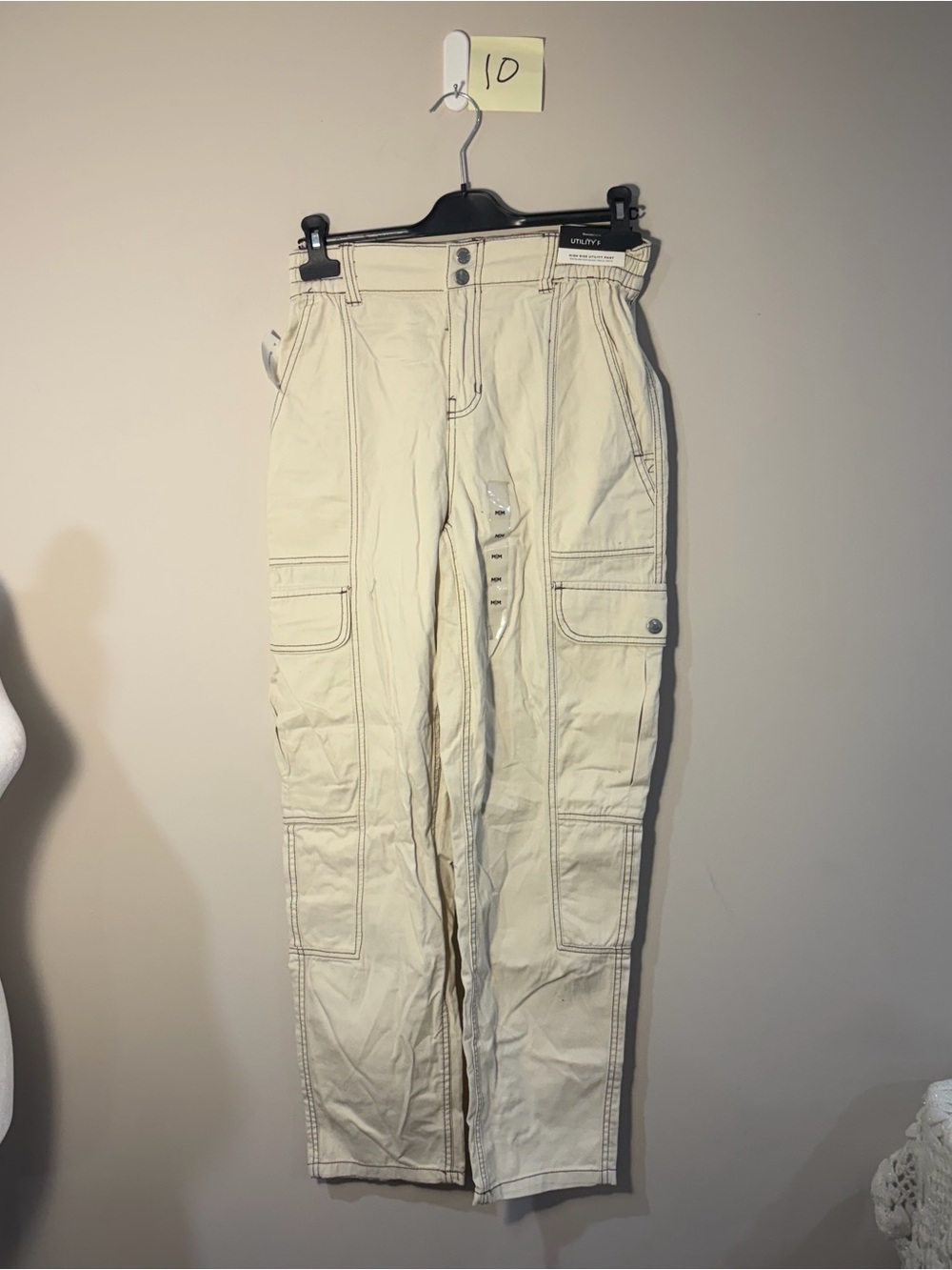 Bluenotes Cream Cargo Pants with Utility Pockets